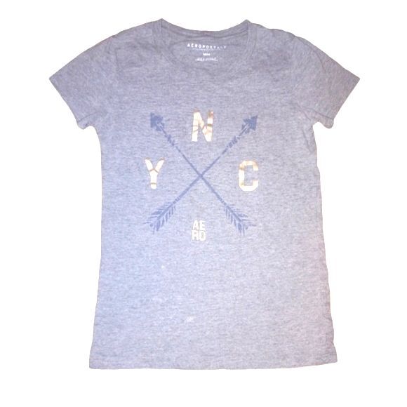 Aeropostale Gray NYC Graphic Short Sleeve T-Shirt Size M - Picture 1 of 4